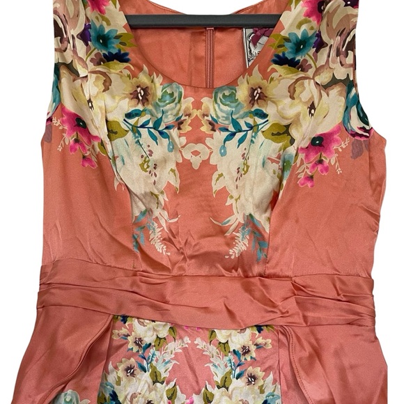 ❤️ Anthropologie x Yoana Baraschi Satin Floral Sheath Dress - Picture 2 of 6